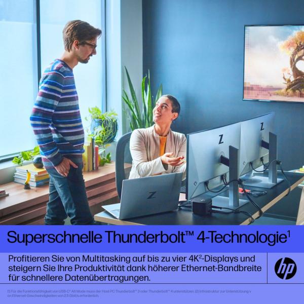 HP Thunderbolt Dockingstation 280W G4 mit Kombinationskabel für Notebooks und mobile Workstation